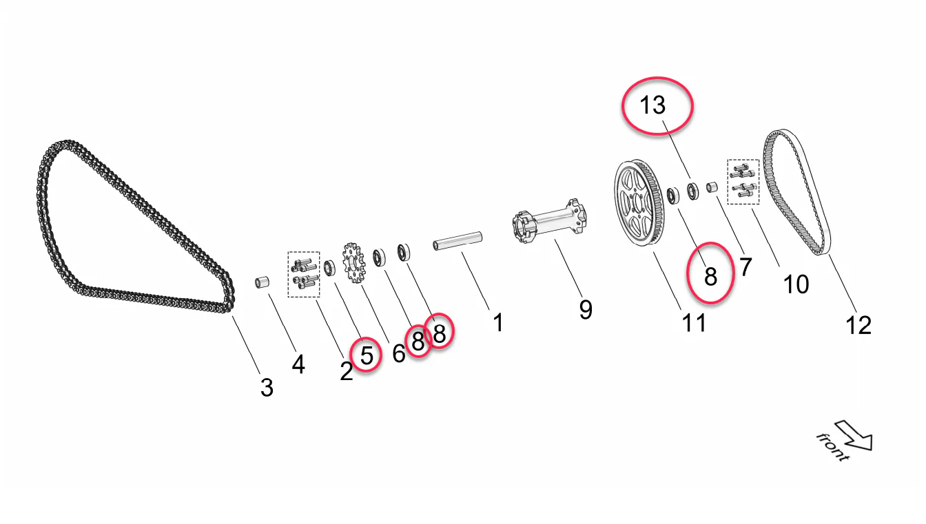 Bearing Kit | Intermediate Shaft | Surron LBX | E Ride Pro 2.0 | Talaria X3 (XXX) - Image 2