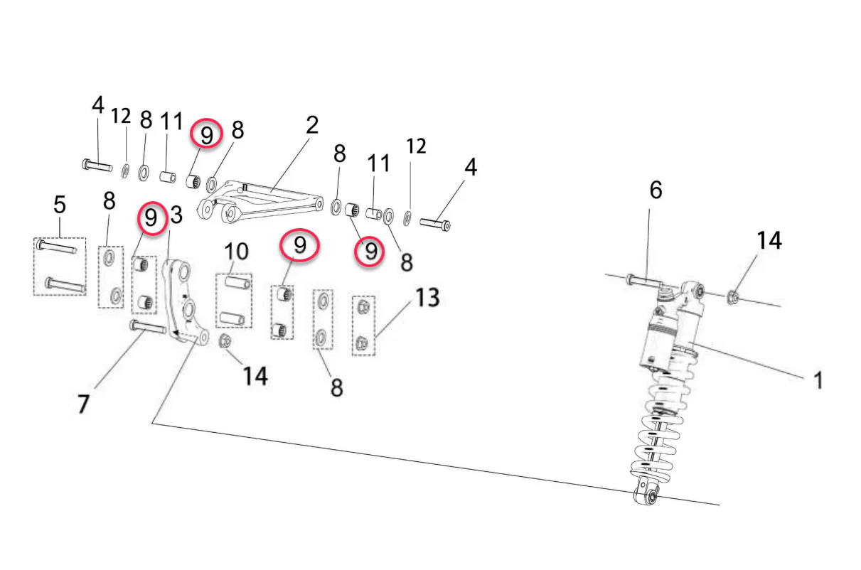 Bearing Kit | Suspension Linkage | Surron LBX - Image 2